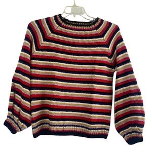 So Perla Mohair blend striped knit sweater W/bell sleeves. Sizes M & Sm